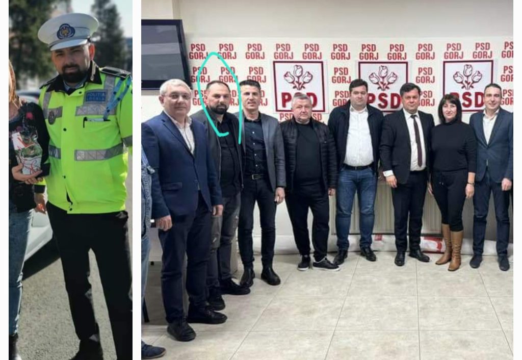 Polițist local, într-o fotografie în sediul PSD Gorj, alături de mai mulți politicieni, deși statutul îi interzice