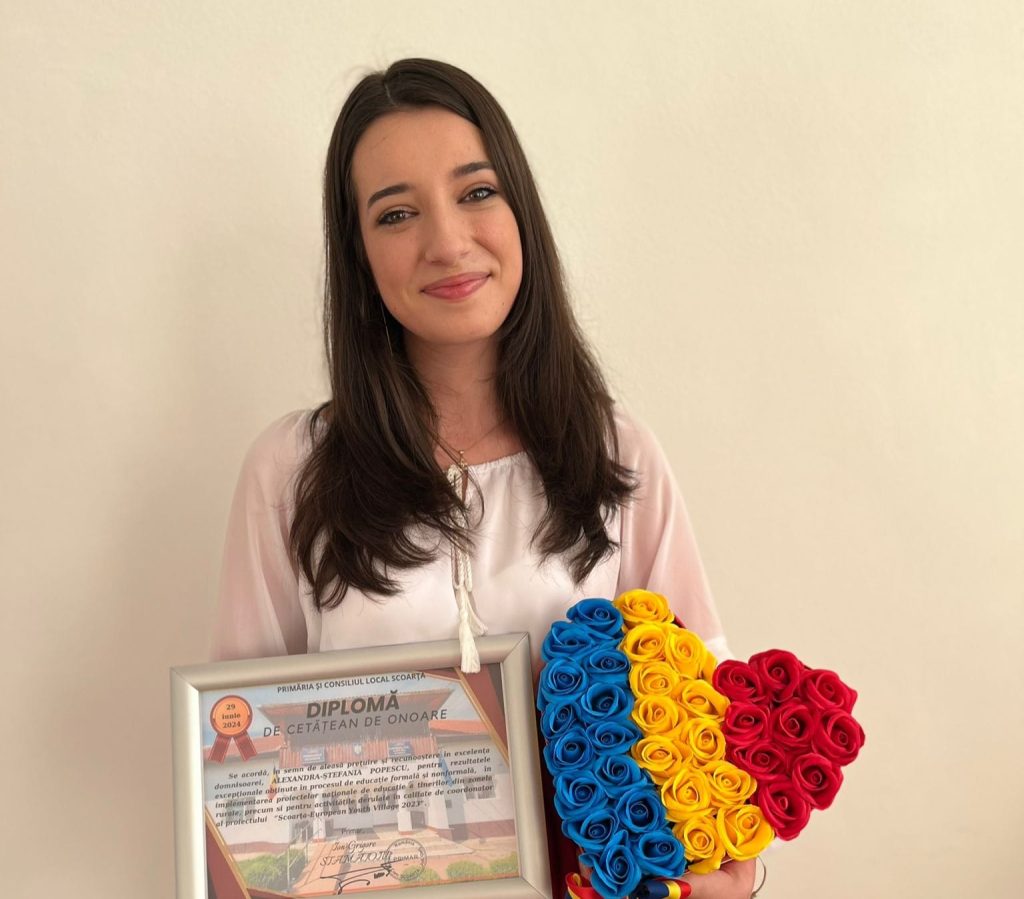Tânăra din Gorj admisă la o renumită universitate americană, „Cetățean de onoare“