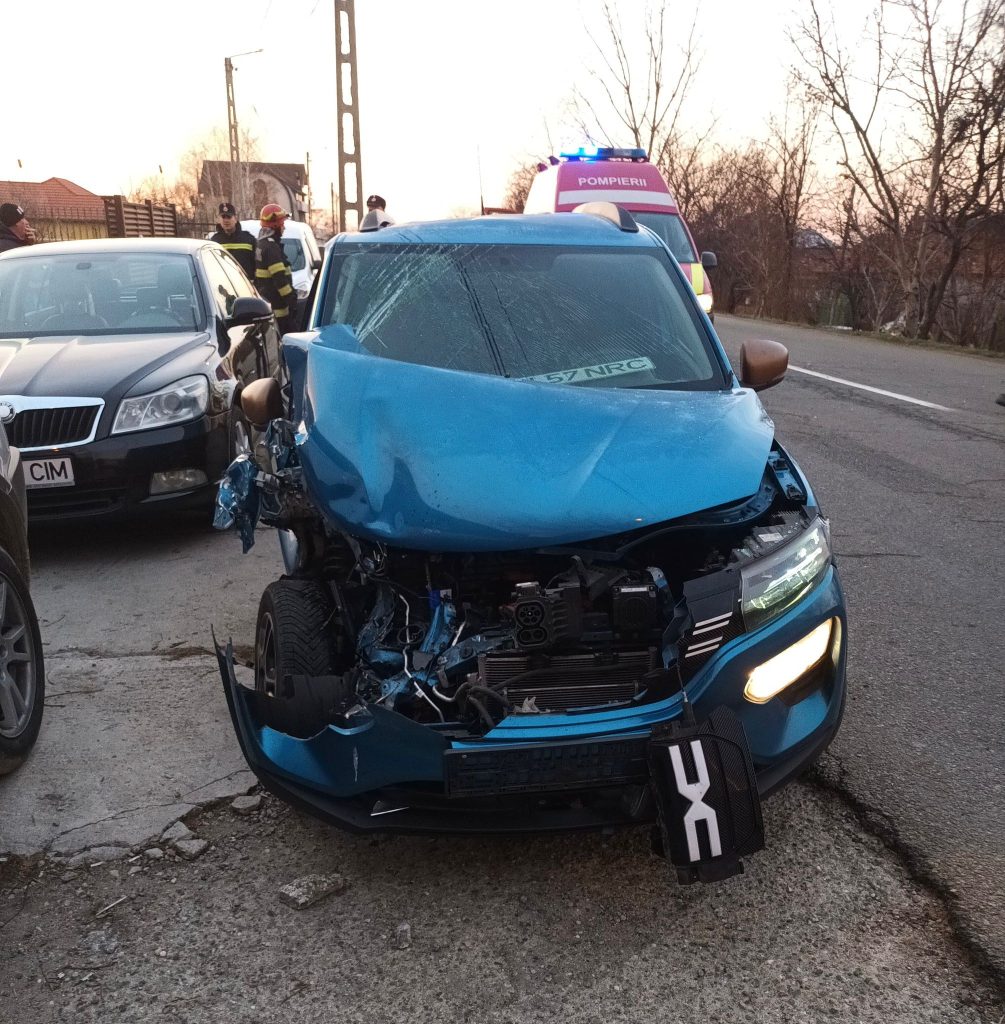 Accident pe vechea centură a municipiului Târgu Jiu