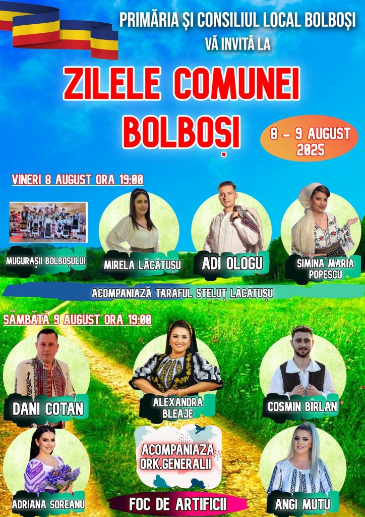 Artiști de prestigiu la Zilele Comunei Bolboși