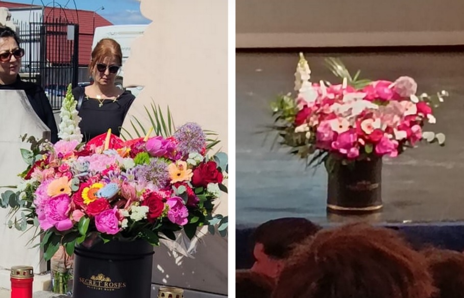 Gest oribil făcut de conducerea Teatrului Dramatic Elvira Godeanu din Târgu Jiu. Un aranjament floral pus la un mormânt, luat și folosit la decorarea sălii la un eveniment literar