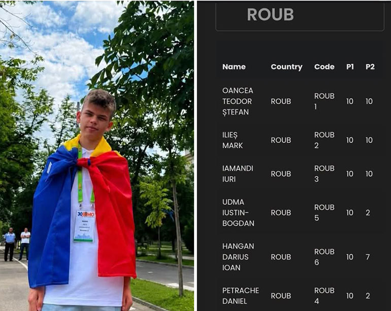 Elevul gorjean Mark Ilieș, aur la Balcaniada de Matematică pentru Juniori