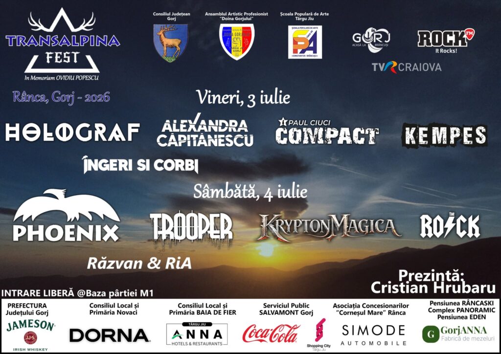 Transalpina Fest 2026 – ediție aniversară de 10 ani. Programul complet al concertelor