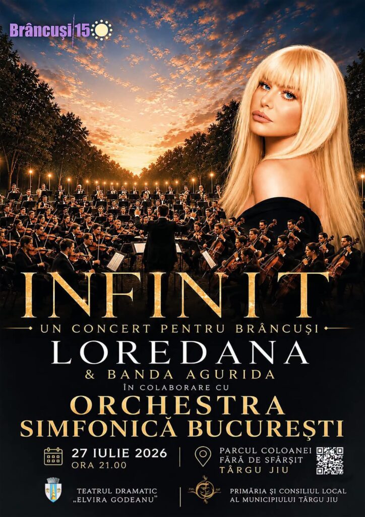 Loredana Groza susține un concert special dedicat lui Brâncuși la Târgu Jiu